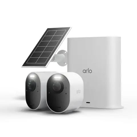 Arlo Pack de 2 caméras extérieur 4K Ultra3 + 1 panneau solaire