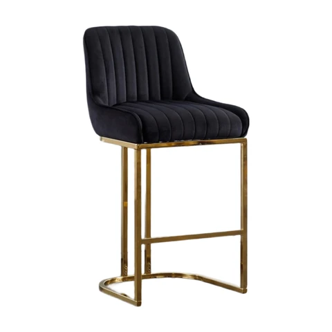 chairus Bar Stools Set of 2 Velvet Counter Chairs with Backrest Breakfast Bar Stools for Kitchen