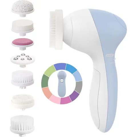 Facial Spin Brush Face Cleansing: 7 in 1 Electric Exfoliator Spinning Cleanser for Women Men Teenage Girls Set Device Waterproof Face Gentle Cleanning, Exfoliating, Scrubbing Skin Care
