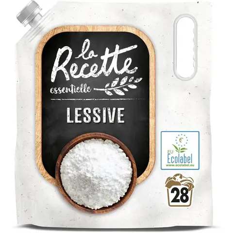 LA RECETTE Recharge lessive liquide bicarbonate de soude 28 lavages 1,26L