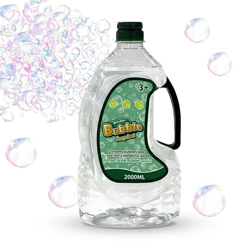 Tokky 2000ml Concentrated Bubble Solution Refill - Makes 5 Gallons, Safe & Non-Toxic, Compatible with Bubble Machines, Guns, Wands, Summer Outdoor Party Essential for Kids