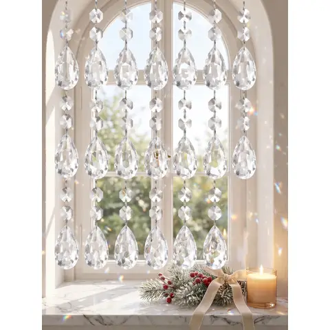 JU7CER 20 Stück Kristallnetz-Anhänger - Lebensbaum-Hängedekoration, Fensterornament, Gartenlichtfänger für Hochzeiten, Weihnachts-Must-Have