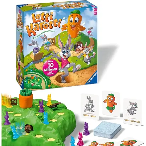 Ravensburger Kinderspiele 22343 - Lotti Karotti - Rennspiel für 2 bis 4 Spieler, Kinderspiel ab 4 Jahren - Geburtstagsgeschenke