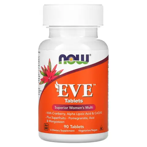 NOW Foods Eve Superior Multivitamin for Women Daily Wellness Support Tablets - 90 Tablets