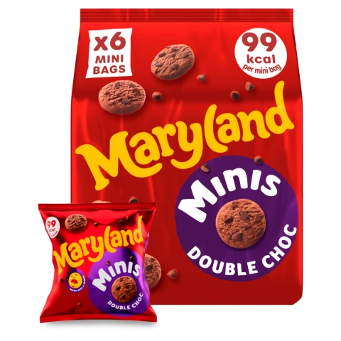 Maryland Cookies Minis Double Choc 6 Mini Bags 118.8G