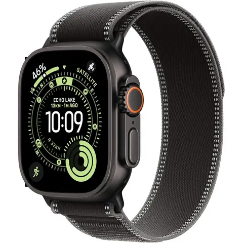Apple Watch Ultra 3 GPS + Cellular 49mm Black Titanium Case with Black/Charcoal Trail Loop - M/L
