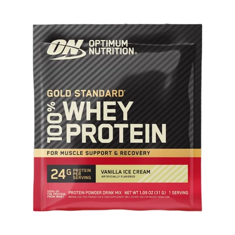 OPTIMUM NUTRITION Gold Standard 100% Whey Poudre protéinée saveur glace à la vanille - 24 x 31 g 