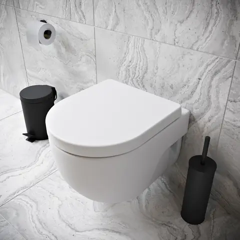 Croydex Flexi-Fix Toilet Seat Eyre D Shape - White