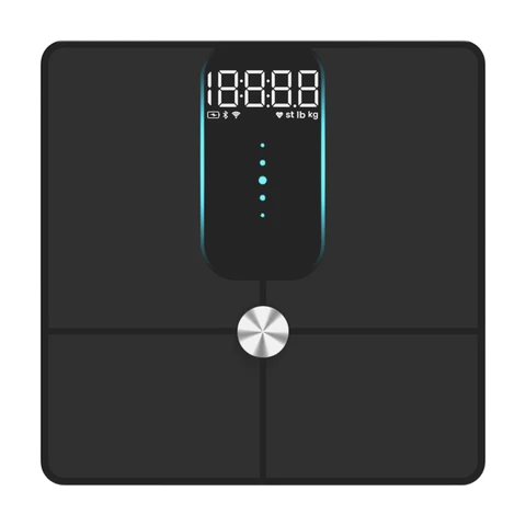Smart Body Fat Scale with Bluetooth & WiFi, Tracks 25 Body Metrics, ITO Glass, Sleek Design, 180 kg Capacity【With battery】