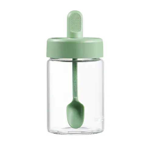 COOKER KING Couvercle de cuillère Distributeur de pot d'assaisonnement intégré Boîte d'assaisonnement Pot de sel Ensemble de pots d'assaisonnement