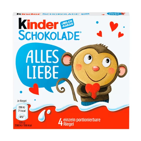Kinder Schokolade Riegel 4 Stück 50 g