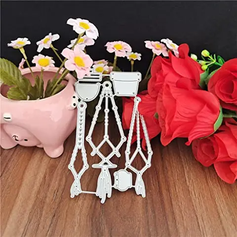Scrapbook Stamp, Hanging Flowerpot Metal Cutting Dies Stencil Scrapbook Album Paper Card Template