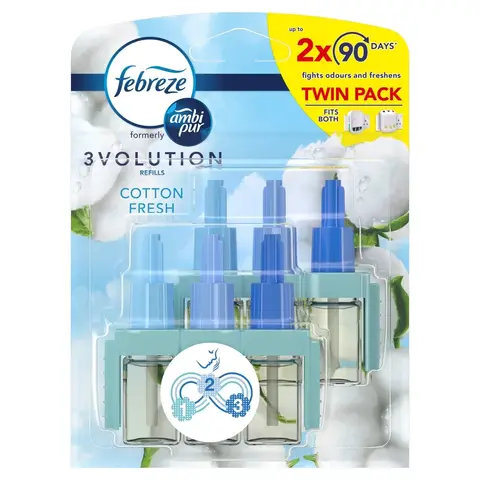 Febreze 3Volution Air Freshener Plug In Refill Cotton Fresh 2x20ml