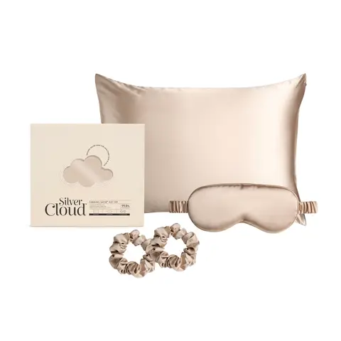 Silver Cloud Satin Giftset Infused with Silver Ions Caramel 