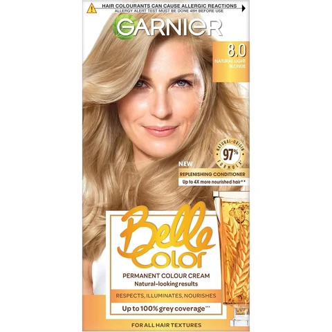 Garnier Belle Permanent Hair Dye Color 8 Natural Medium Blonde 190g