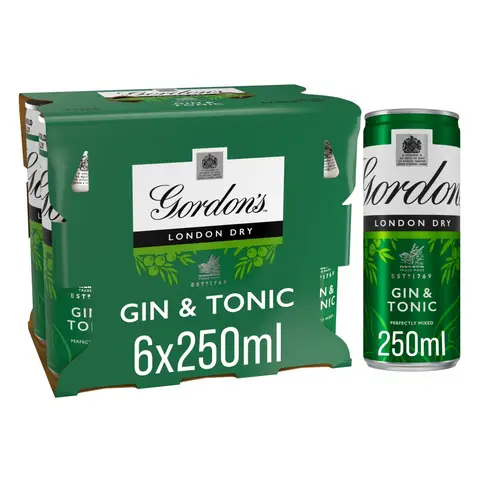 Gordons Gin & Tonic RTD 6 Pack 6 x 250 ml