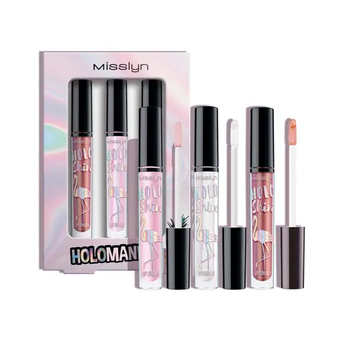 MISSLYN Lot de 3 baumes à lèvres holographiques