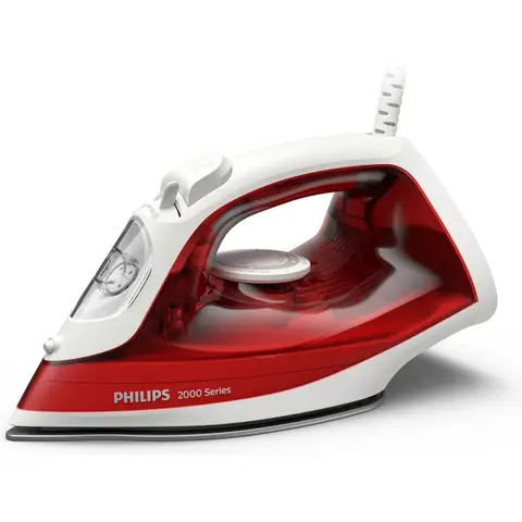 Philips 2000 series DST2010/40 strijkijzer Stoomstrijkijzer Antikleefstrijkzool Rood, Wit