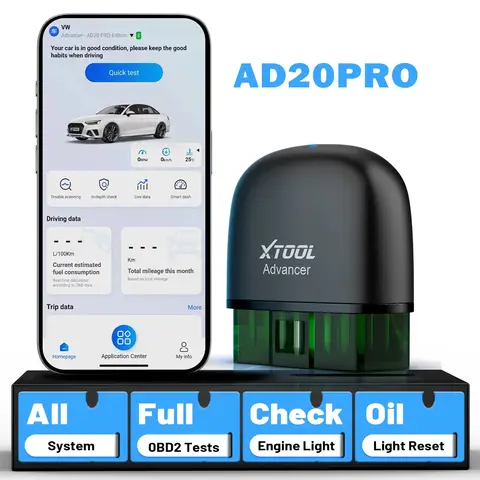 XTOOL AD20 Pro OBD2 Diagnostic Tool Car Scanner All System Scan, Obd2 Reader with DTC Definition, Oil Reset, 15+ Languages, Voltage Detection, Lifetime Free Updates, for iOS and Android