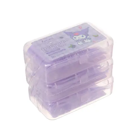 MINISO Kuromi Extra Fine Mint Flavor Dental Flossers 3 Packs of 20