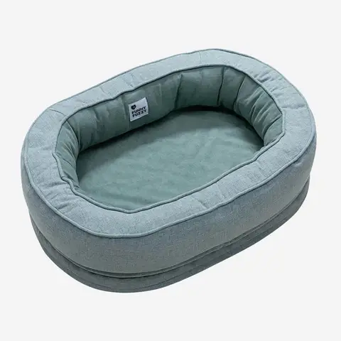 FUNNYFUZZY Donut Shape Orthopedic Dog Cat Pet Bed Size L Blue
