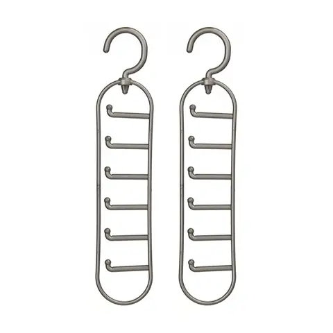 Essentials by Premier  Set of 2 Grey Plastic Tie Organiser,Tie Hanger Rack, Tie Drawer Organiser, Ideal Closet System Components