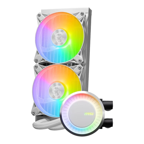 MSI MAG CORELIQUID E240 240mm AIO Liquid CPU Cooler – RGB LED, White