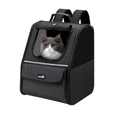 Pecute Trapezoidal Frame Pet Backpack - Black