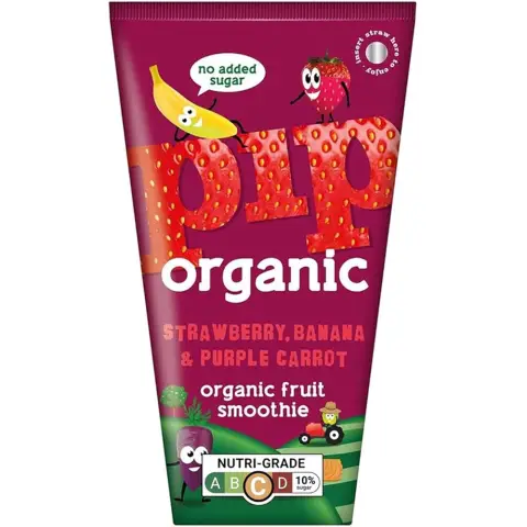 PIP Organic - Organic Strawberry, Banana and Purple Carrot Smoothie - 180ml