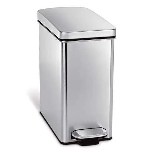 Simplehuman 10L Profile Pedal Bin, Brushed Stainless Steel
