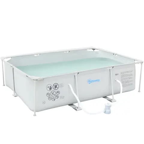 Outsunny Steel Frame Pool with Pump 292x190x75cm