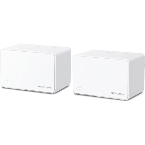 Mercusys Halo H3000X Mesh-WLAN-Set (2er-Pack), Wi-Fi 6 AX3000 Dualband-Router & Repeater, 3 × Gigabit-Anschlüsse pro Einheit, MU-MIMO, WPA3, Kindersicherung, empfohlen für Häuser mit 2–4 Schlafzimmern