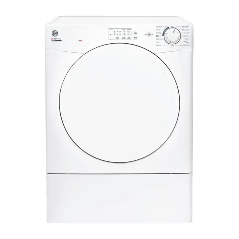 Hoover H-Dry 300 9kg Vented Tumble Dryer – White | C Energy Rated | Sensor Dry | NFC One Touch Connected (HLE V9LF-80)