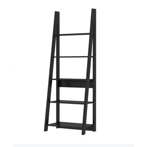 Galano Tiva Leiterregal - L 64,5 x B 39 x H 175,5 cm, für Schlafzimmer und Wohnzimmer - Farbe Schwarz