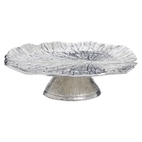 Fifty Five South Salma Silver Finish Lotus Leaf Cake Stand