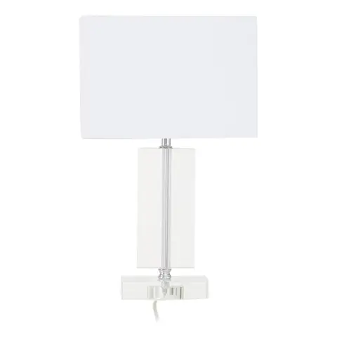 Interiors by Premier Table Lamp Helma Glass Base Clear/White H:40cm