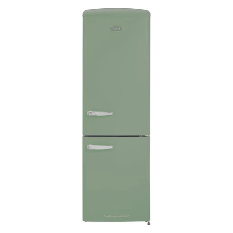 CDA Florence Meadow Retro 199cm Tall 60cm Wide 60/40 Frost Free Fridge Freezer, Meadow Green, D Rated
