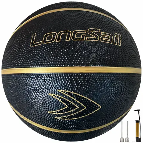 High-quality Rubber Basketball（22"） Size3# Black/Gold