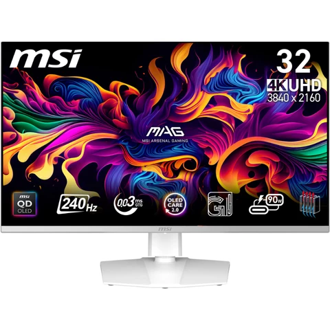 MSI MPG 321URXWDE QD-OLED 31,5 Zoll UHD 4K Gaming Monitor (0,03 ms Reaktionszeit, 240 Hz)
