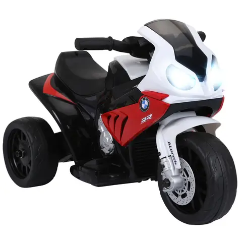 HOMCOM BMW S1000RR Licensed 6V Kids Electric Motorbike 3 Wheel Ride on Motorcycle w/ Headlights Music for 18-36 Months, Red