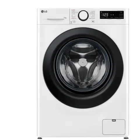 LG 11 kg AI DD Direct Drive Waschmaschine mit Dampf, Inverter-Motor, 1350 U/min, Energieeffizienzklasse A, Weiß - Freistehender Frontlader