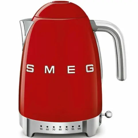 Smeg KLF05RDEU kleine Elektrokasserolle, 0,8 l, Edelstahlfilter, Sicherheitsabschaltung, Wasserspiegelanzeige, rutschfester Basis und integriertem Kabeltrockner, 1400 W, rot