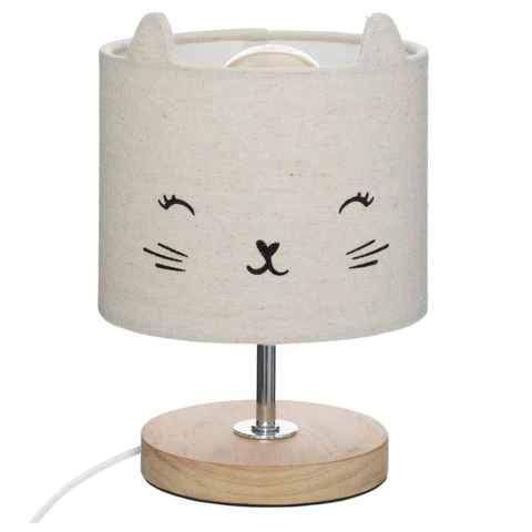 Atmosphera Lampe avec abat-jour motif chat