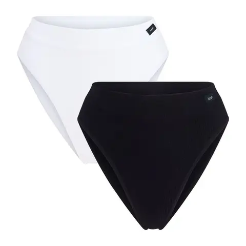 L'Eclaireur Flora slanke slip met hoge taille - zwart/wit - maat L