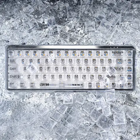 【Free Gift Mouse】Lofree OE907 65% Mechanical Keyboard,  QWERTY US layout, Jellyfish Switches, Transparent 68-Key, Bluetooth 5.1/Wired Dual-Mode, White Backlight Gaming Keyboard for Mac/Windows/Android