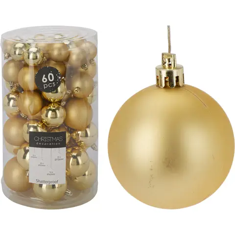 XMAS BALLS SET 60PCS GOLD