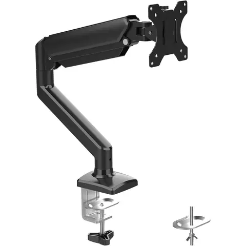 Grifema Single Monitor Arm Schreibtischhalterung für 13" bis 32" Bildschirm, Gasfeder Single Monitor Stand, Gewicht 2-9KG, Höhenverstellbar VESA 75 & 100mm