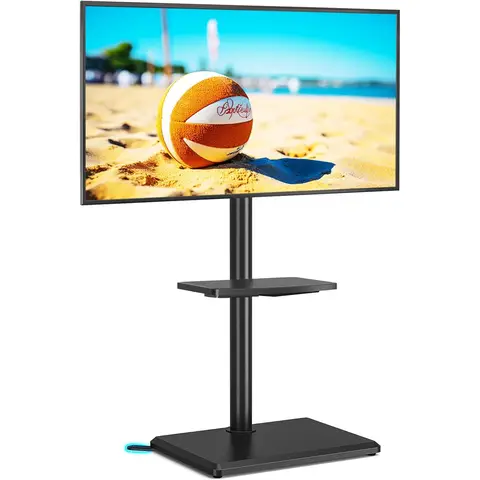 5Rcom Universal Swivel TV Floor Stand with Mount for 32-55 Inch TVs up to 40 kgs, Height Adjustable TV Stand,Max VESA 400x400mm (Black)