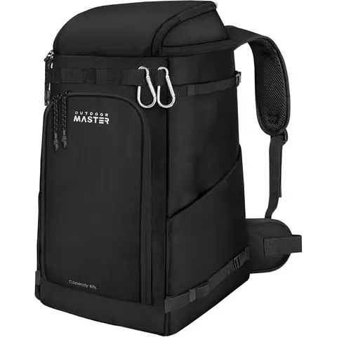 OutdoorMaster 65L Skischuh-Tasche, Snowboard-Stiefel-Reiserucksack - Schwarz