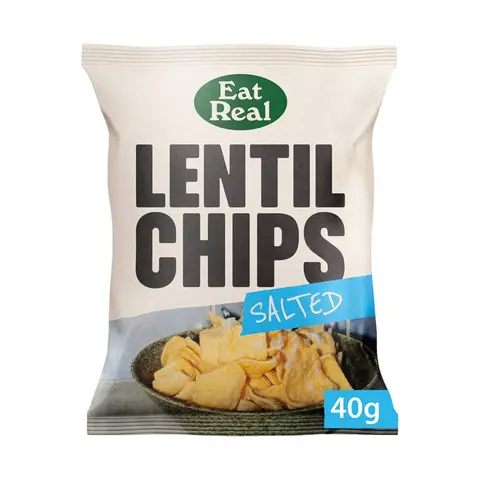 Eat Real Lentil Sea Salted Chips 40g (Pack of 18)